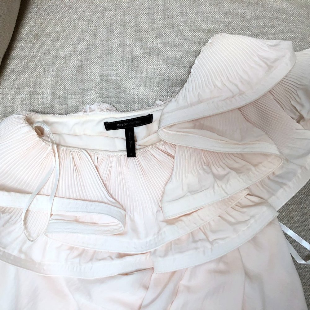 BCBG MAXAZRIA Ruffle Single Shoulder Evening Dress - Picture 1 of 5